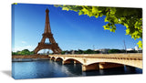 "Bridge to Paris Eiffel Tower Paris" Canvas Print