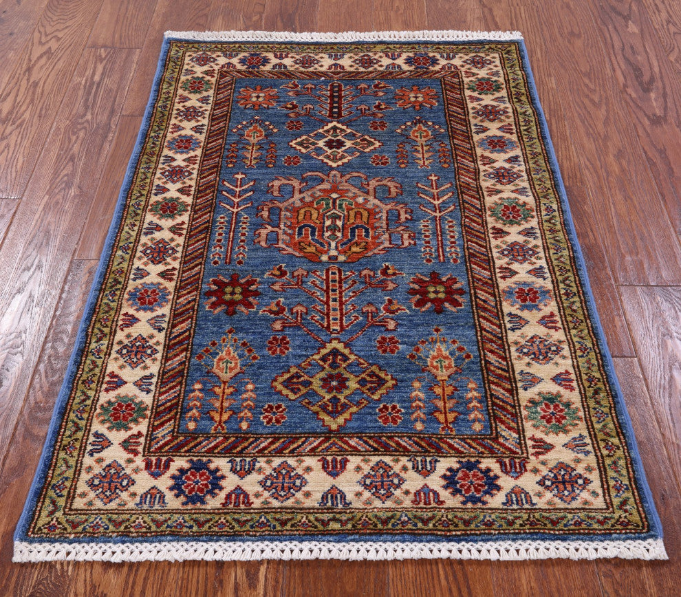 Hand-Knotted Super Kazak Wool Rug 2' 7" X 3' 9" - Q12979