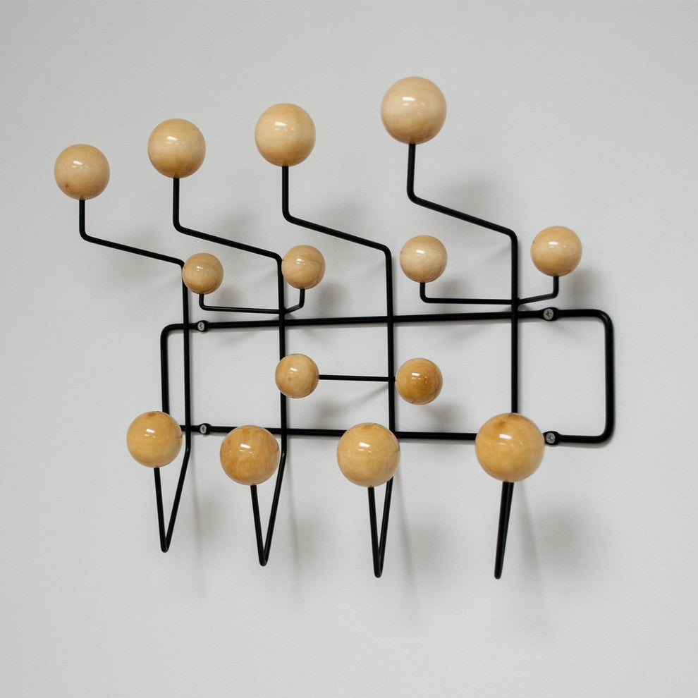 Mod Made Mid Century Modern Bubble Coat Rack, Black/Natural