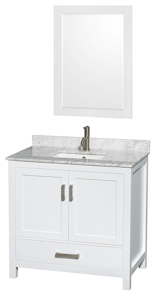 Wyndham WCS141436SWHCMUNSM24 36 Inch Single Bathroom Vanity in White