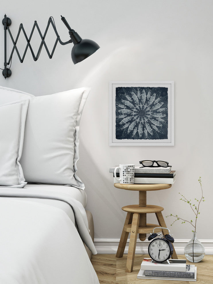 "White Burst" Framed Painting Print, 12"x12"