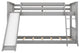 Gewnee Wood Twin Over Twin Bunk Bed with Slide and Ladder in Gray