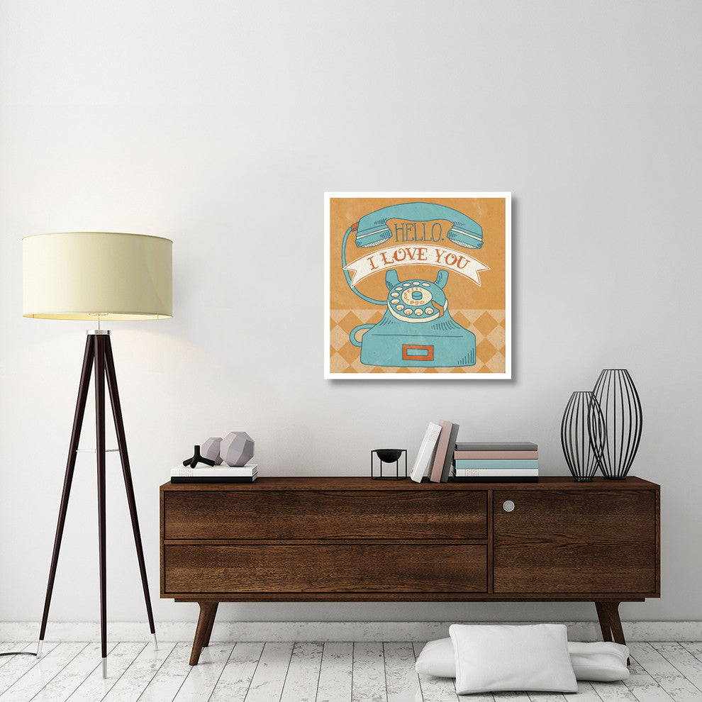 "Hello I Love You Orange" Digital Paper Print by Mary Urban, 32"x32"