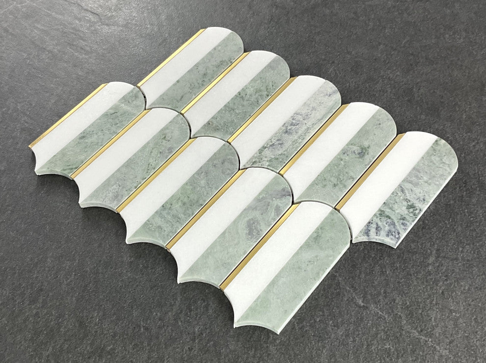 10 Pieces - 3.75" x 6" Marble Mosaic Wall & Floor Tile