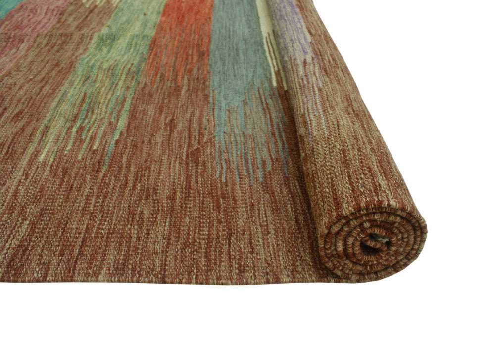 Winchester Flatweave Mose Brown/Blue Rug, 8'5 x 11'4
