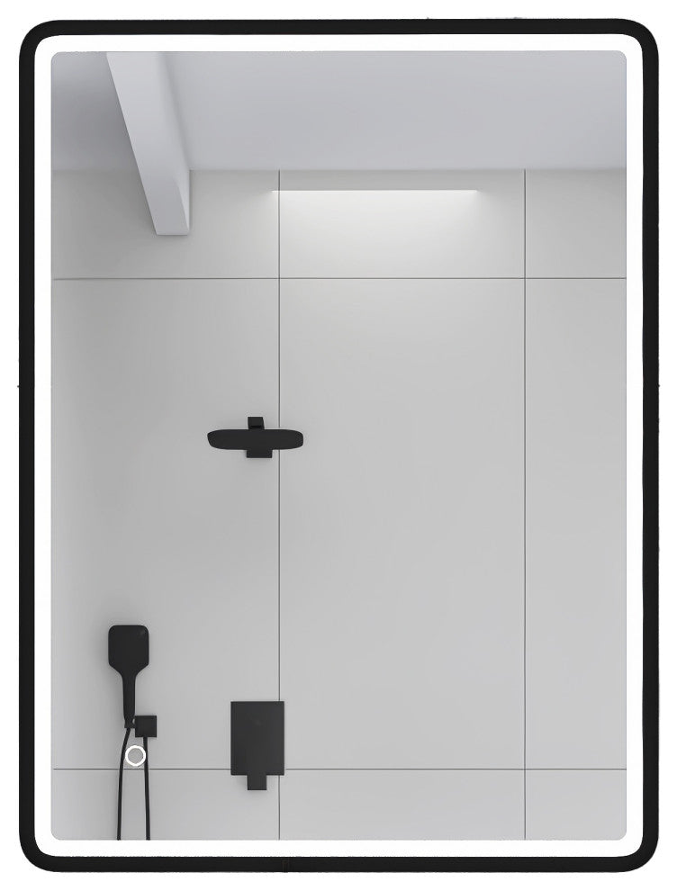 Rectangular Framed Wall-Mount Anti-Fog LED Light Bathroom Vanity Mirror