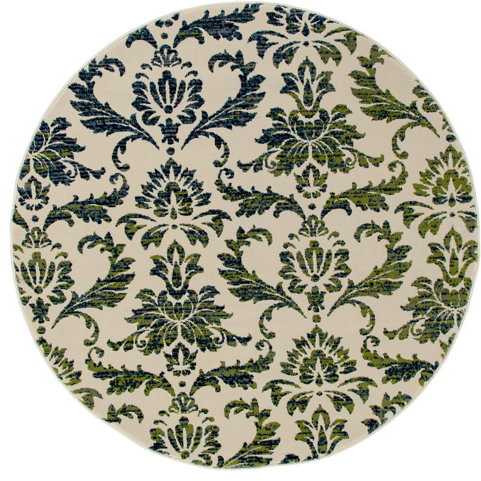 Bastille Victorian Cream 7'10" Round Area Rug