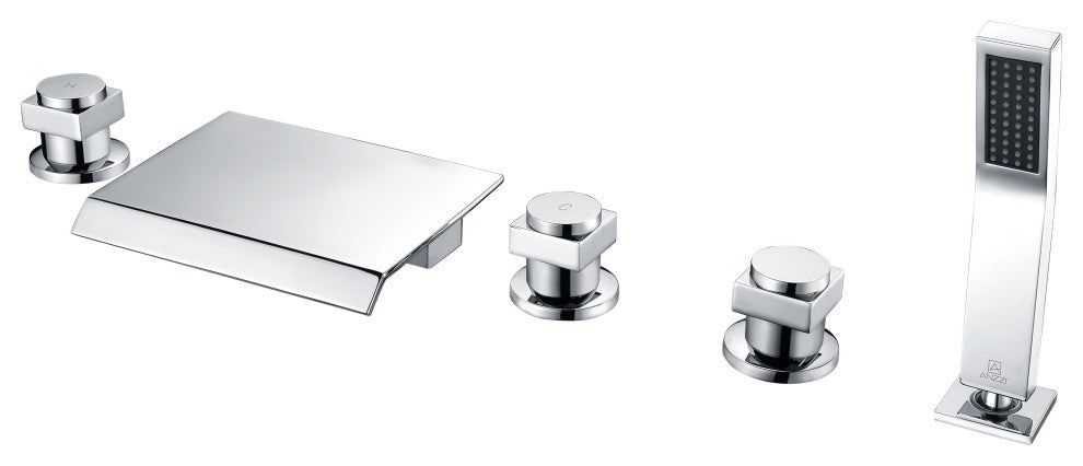 ANZZI Guaira 3-Handle Deck-Mount Roman Tub Faucet in Polished Chrome