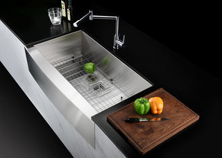 Stainless Steel 32" 0-Hole Single Bowl Kitchen Sink,Brushed Satin