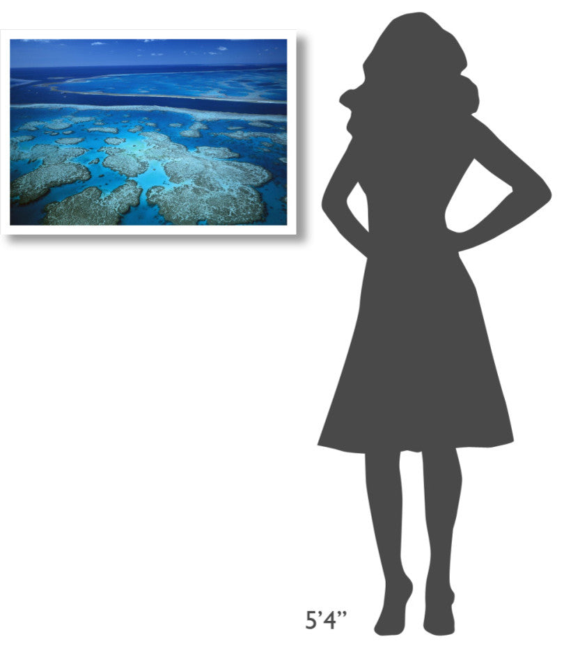 "Channel separating Hardy Reef/Hook Reef, Great Barrier Reef" Paper Art, 32"x22"