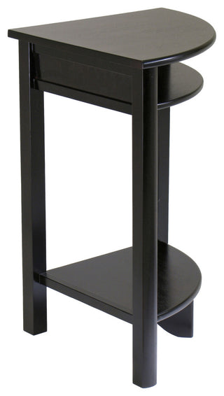 Liso Corner Table, Cube Storage, Espresso
