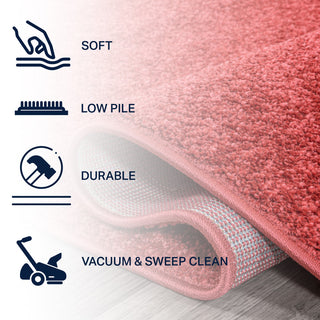 Haze Solid Low-Pile Red 5' Round Area Rug