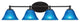 Capri 4-Light Bath Bar, Matte Black/Blue Italian