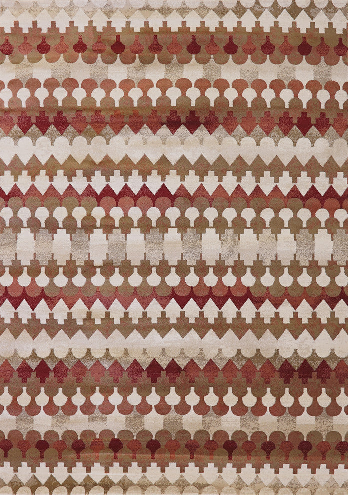 Melody Red And Beige Rug, 5'3"X7'7"