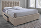 Sarter Grid-Tufted Brown Fabric Upholstered Storage King Bed With 2-Drawer