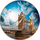 Sunset Over Tower Bridge, Cityscape Photo Disc Metal Wall Art, 11"