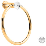 Rock Towel Ring Holder, Swarovski Crystal, Gold