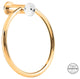 Rock Towel Ring Holder, Swarovski Crystal, Gold
