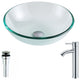 ANZZI Etude Series Deco-Glass Vessel Sink with Fann Faucet