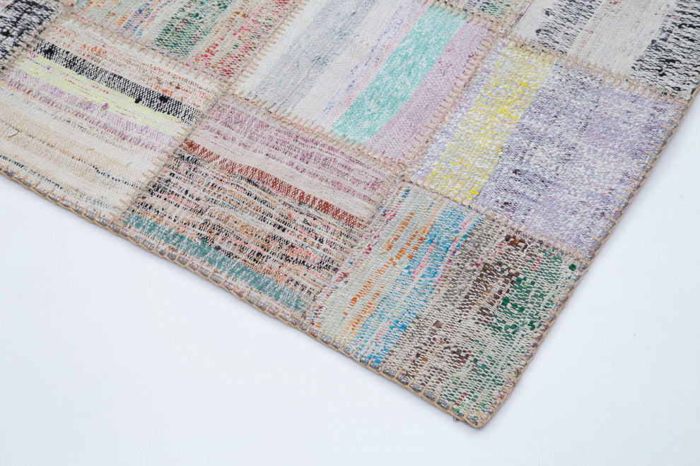 Rug N Carpet - Handmade Turkish 6' 6'' x 9' 9'' Vintage Patchwork Kilim Rug