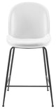 Counter Stool Chair, Velvet, Metal, White, Modern, Bar Cafe Bistro Restaurant