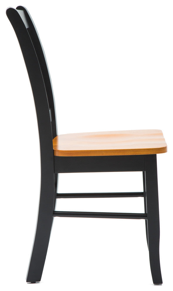 Shaker Dining Chairs, Set of 2, Black and Oak