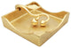 Gold Square Napkin Holder with Leaf Shaped Tongue