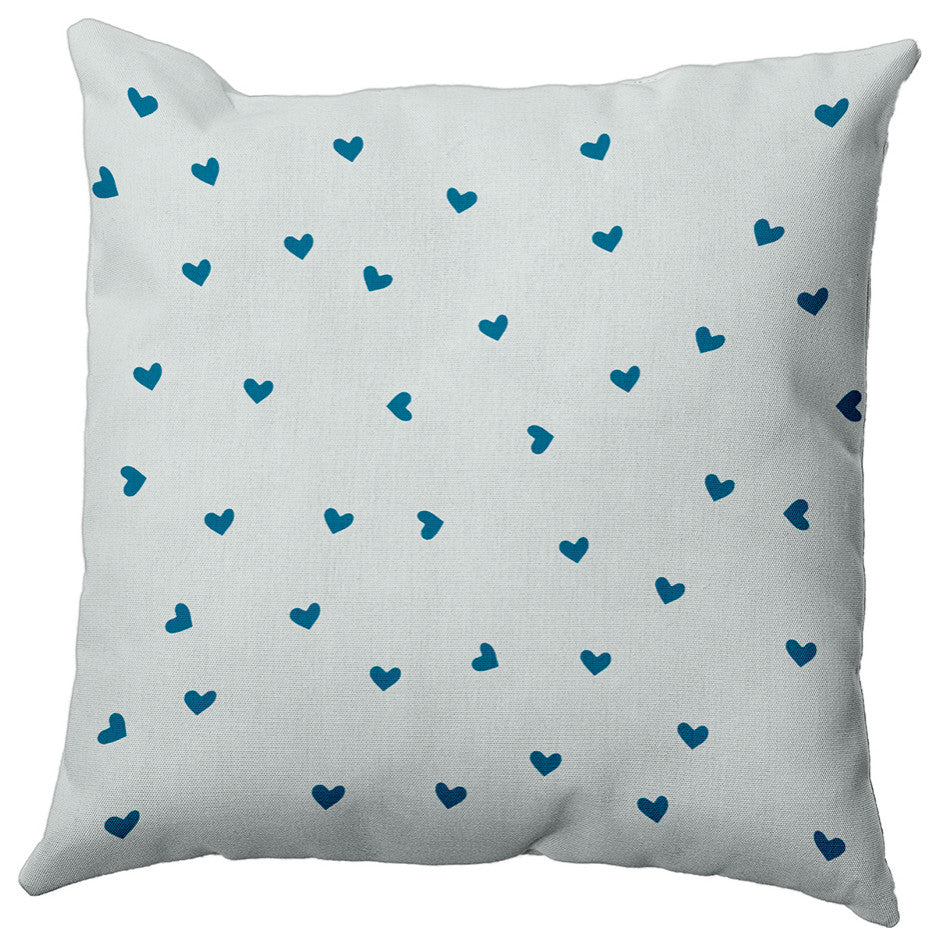 Little Hearts Decorative Throw Pillow, Teal, 18"x18"