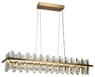 LNC Combrocollia 43.3" Modern Linear LED Crystal Kitchen Island Pendant