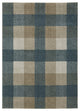 Alistair Geometric Plaid Teal/ Grey Indoor Area Rug, Teal, 5'3"x7'6"