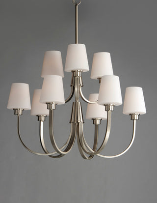 Maxim 11826SW Shelter 9 Light 30"W Chandelier - Satin Nickel