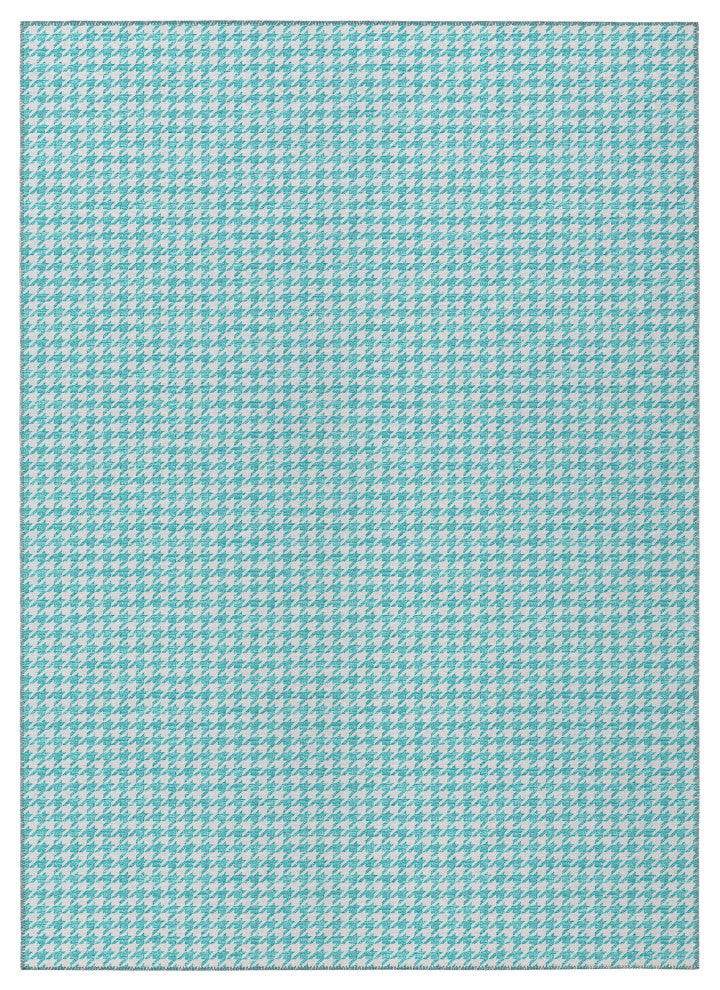 Indoor/Outdoor Hinton HN1 Aqua Machine Washable 10' x 14' Rug