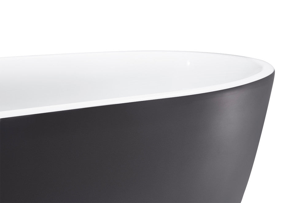 59" Chrome glossy Acrylic Oval Freestanding Non-Whirlpool Soaking Bathtub