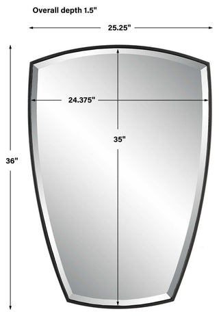 Uttermost 09892 Crest 25-1/4" W x 36" H Arched Metal Framed - Satin Black