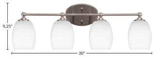 Capri 4-Light Bath Bar, Brushed Nickel/White Matrix