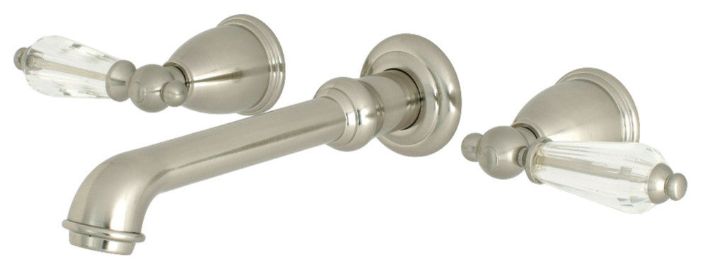Kingston Brass Two-Handle Wall Mount Bathroom Faucet, Brushed Nickel