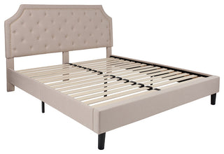 King Platform Bed-Beige