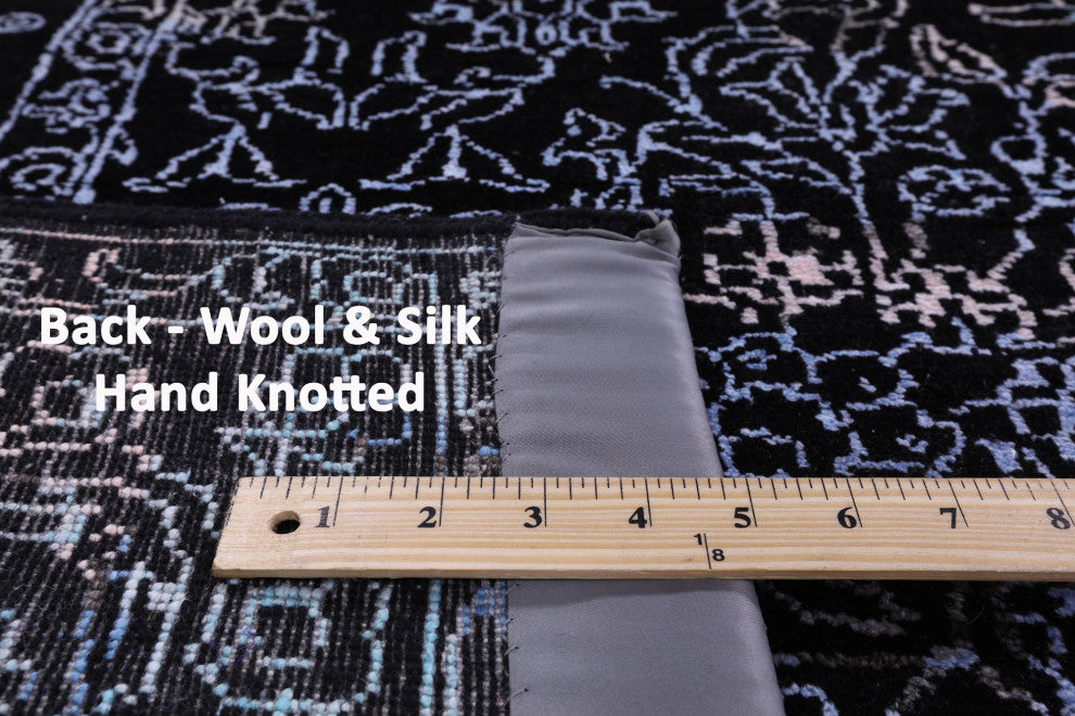 Wool and Silk Modern Handmade Rug 9' 1" X 11' 11" Q8712