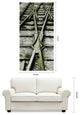 "Crossroads" Train Tracks Wall Art Frameless Free Floating Tempered Glass 72"x36