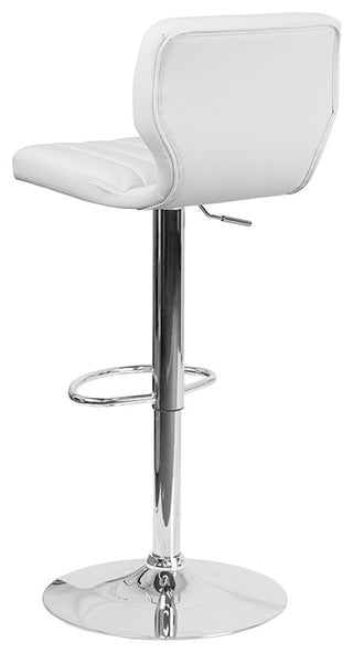 White Vinyl Barstool
