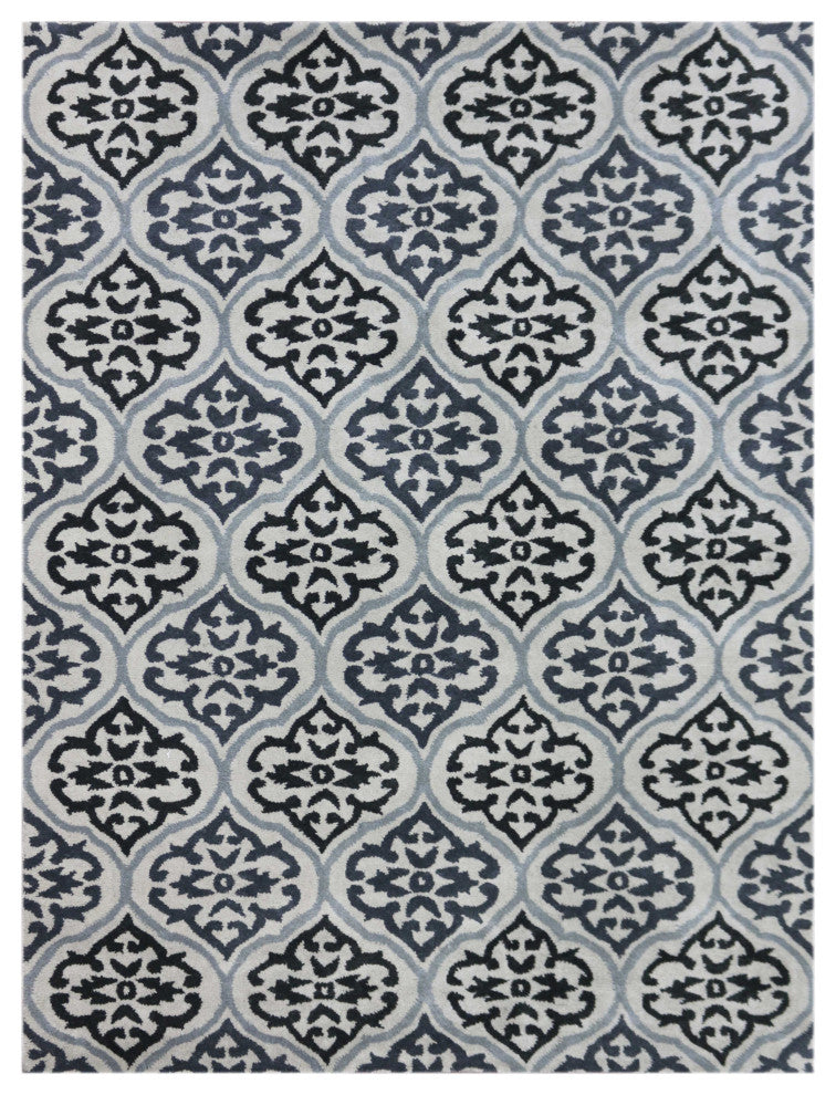 5" X8" X 0.5" Blue Wool Area Rug