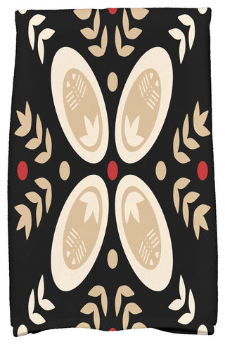 Tradition Decorative Holiday Geometric Print Hand Towel, Black