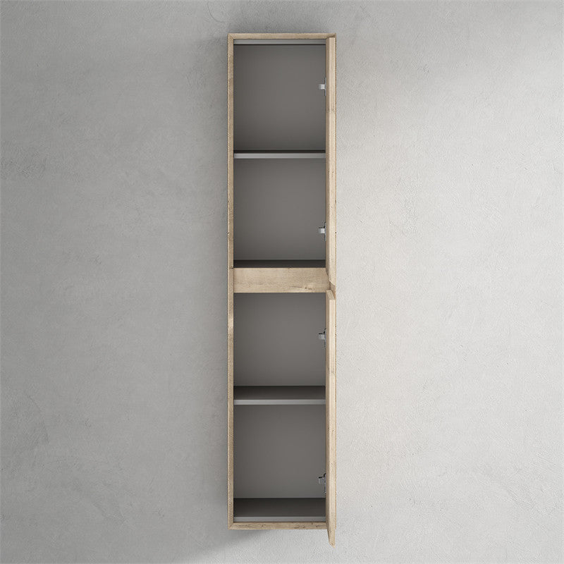 SLIM Bathroom Linen Side Cabinet, Light White Oak