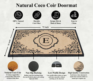 A1HC First Impression Hand Crafted Ella Entry Coir Monogrammed Double Doormat, E