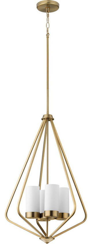 Elevate 4-Light Brushed Bronze Etched Glass Modern Pendant Hanging Light