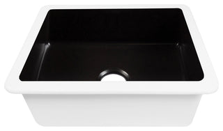 Eden Matte Black Fireclay 23" Single Bowl Undermount Kitchen Sink