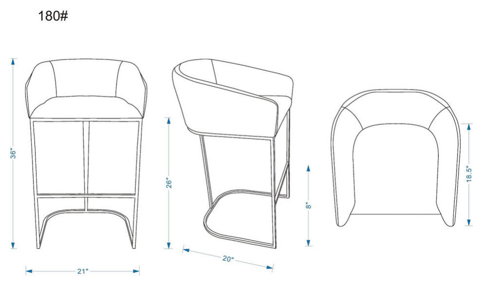 Manhattan Comfort Louvre Counter Stool, Set of 3