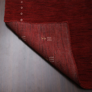 HAND KNOTTED LOOM WOOL ECO-FRIENDLY AREA RUGS - Rectangle, Red, Contemporary