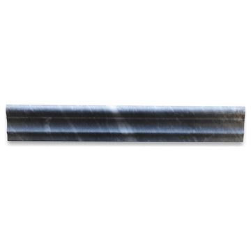Bardiglio Gray Dark Grey Marble 2x12 Chair Rail Trim Molding Honed, 1 piece