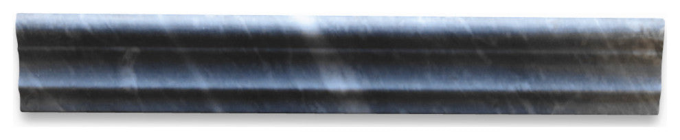Bardiglio Gray Dark Grey Marble 2x12 Chair Rail Trim Molding Honed, 1 piece